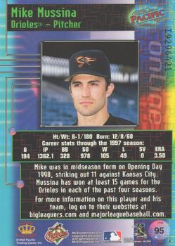1998 Pacific Online - Web Cards #95 Mike Mussina Back