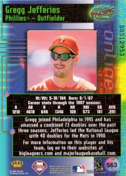 1998 Pacific Online - Web Cards #563 Gregg Jefferies Back