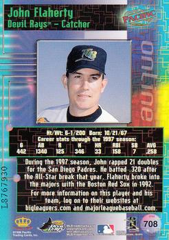 1998 Pacific Online - Web Cards #708 John Flaherty Back