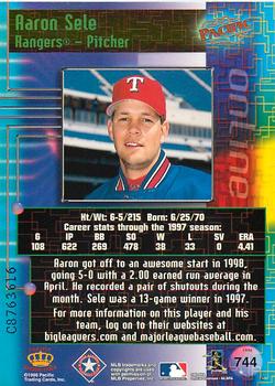 1998 Pacific Online - Web Cards #744 Aaron Sele Back
