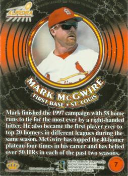 1998 Pacific Aurora - Kings of the Major Leagues #7 Mark McGwire Back