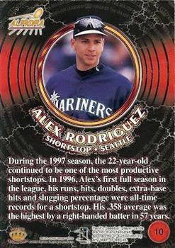 1998 Pacific Aurora - Kings of the Major Leagues #10 Alex Rodriguez Back