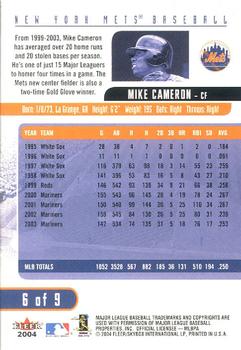 2004 Fleer New York Post New York Mets #6 Mike Cameron Back