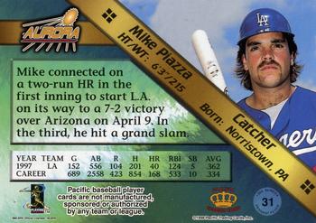 1998 Pacific Aurora - Pennant Fever #31 Mike Piazza Back