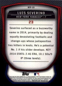 2015 Bowman - Bowman Scouts' Top 100 #BTP-23 Luis Severino Back