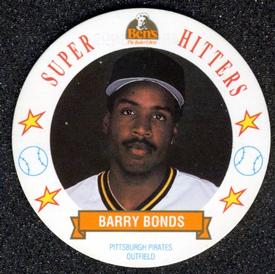 1992 Ben's Super Hitters Discs #18 Barry Bonds Front