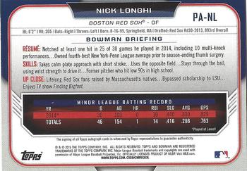 2015 Bowman - Paper Prospect Retail Autographs #PA-NL Nick Longhi Back
