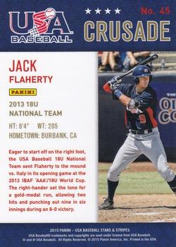 2015 Panini USA Baseball Stars & Stripes - Crusade Blue #45 Jack Flaherty Back