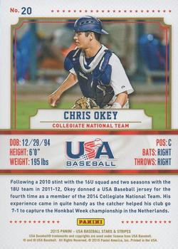 2015 Panini USA Baseball Stars & Stripes - Longevity #20 Chris Okey Back