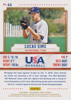 2015 Panini USA Baseball Stars & Stripes - Longevity #66 Lucas Sims Back