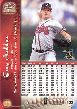 1998 Pacific Paramount - Red #133 Greg Maddux Back