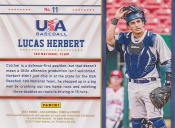 2015 Panini USA Baseball Stars & Stripes - Statistical Standouts #11 Lucas Herbert Back