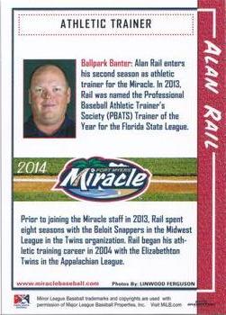 2014 Grandstand Fort Myers Miracle #NNO Alan Rail Back