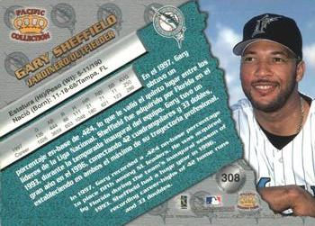 1998 Pacific - Silver #308 Gary Sheffield Back