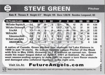 2001 Grandstand Future Angels #NNO Steve Green Back
