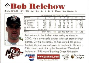2001 Warning Track New Jersey Jackals #7 Bob Reichow Back