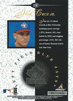 1998 Pinnacle Mint Collection - Bronze #25 Jose Cruz Jr. Back