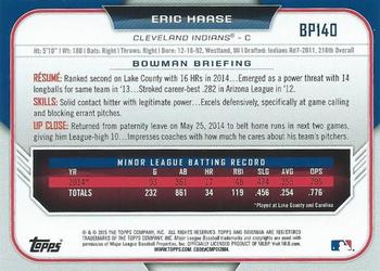 2015 Bowman - Prospects Silver Ice #BP140 Eric Haase Back