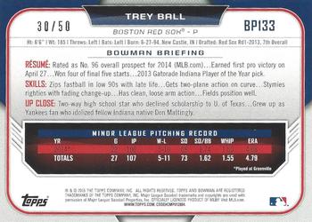 2015 Bowman - Prospects Gold #BP133 Trey Ball Back