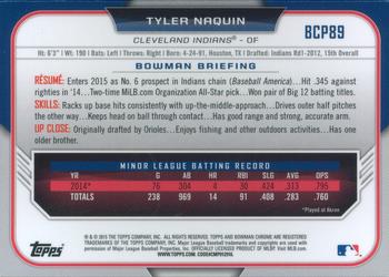 2015 Bowman - Chrome Prospects Orange Wave Refractors #BCP89 Tyler Naquin Back