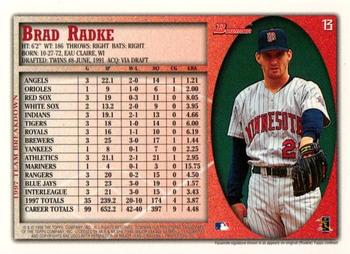1998 Bowman #13 Brad Radke Back