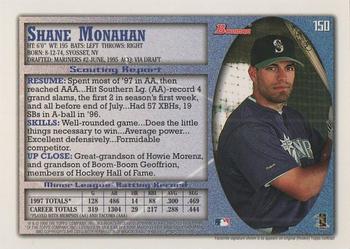 1998 Bowman #150 Shane Monahan Back