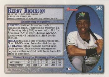 1998 Bowman #342 Kerry Robinson Back