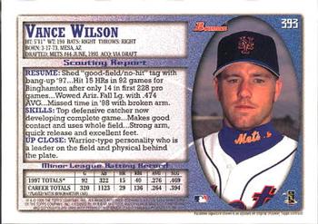 1998 Bowman #393 Vance Wilson Back