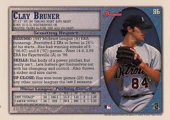 1998 Bowman #86 Clay Bruner Back