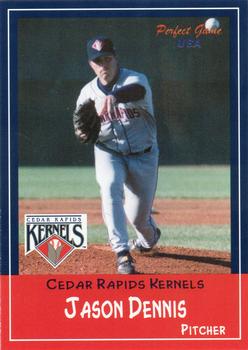 2002 Perfect Game Cedar Rapids Kernels #6 Jason Dennis Front