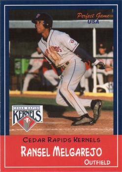 2002 Perfect Game Cedar Rapids Kernels #15 Ransel Melgarejo Front