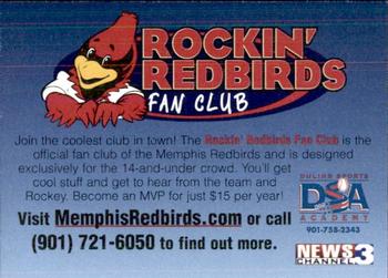 2002 Post Memphis Redbirds #NNO Rockey Back