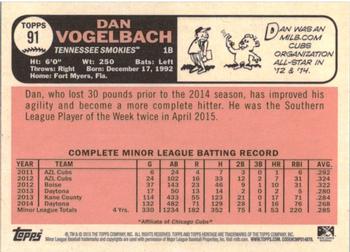 2015 Topps Heritage Minor League #91 Dan Vogelbach Back