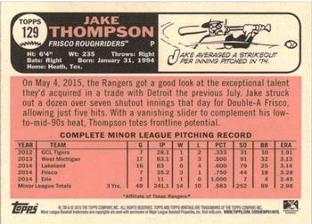2015 Topps Heritage Minor League #129 Jake Thompson Back