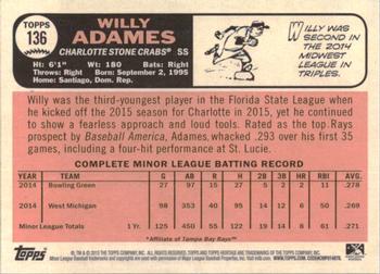 2015 Topps Heritage Minor League #136 Willy Adames Back