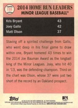 2015 Topps Heritage Minor League #199 Kris Bryant / Joey Gallo / Matt Olson Back