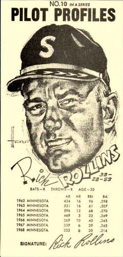 1978 Post-Intelligencer 1969 Pilot Profiles #10 Rich Rollins Front