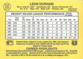 1987 Donruss #242 Leon Durham Back