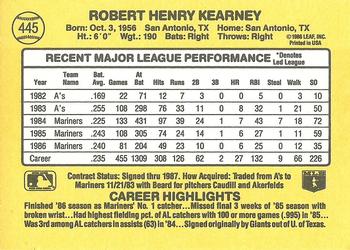 1987 Donruss #445 Bob Kearney Back