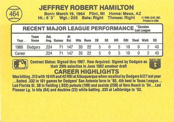 1987 Donruss #464 Jeff Hamilton Back