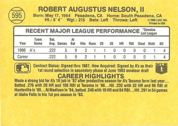 1987 Donruss #595 Rob Nelson Back