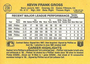 1987 Donruss #236 Kevin Gross Back