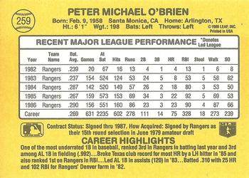 1987 Donruss #259 Pete O'Brien Back