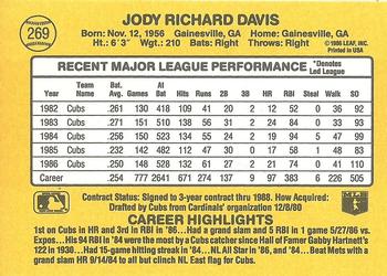 1987 Donruss #269 Jody Davis Back