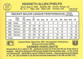 1987 Donruss #317 Ken Phelps Back