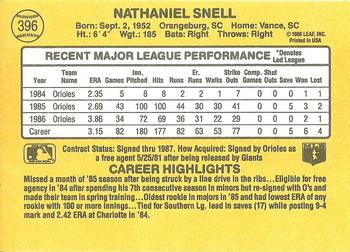 1987 Donruss #396 Nate Snell Back
