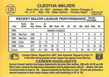 1987 Donruss #539 Chico Walker Back