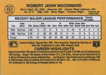 1987 Donruss #652 Rob Woodward Back