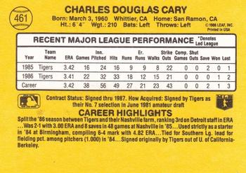 1987 Donruss #461 Chuck Cary Back