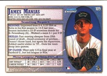 1998 Bowman Chrome #109 James Manias Back